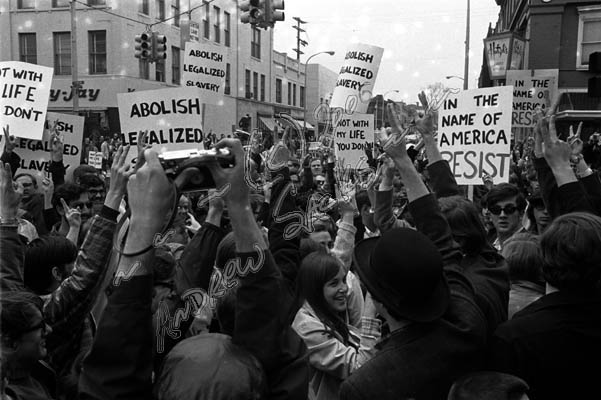 Draft card turn-in , Ann Arbor, April 1968